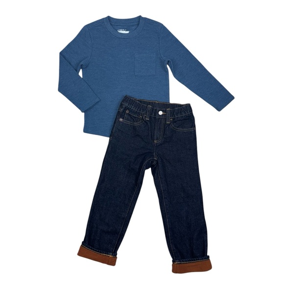 New GAP Fleece Lined Jeans 5 Dark Wash - Picture 9 of 11